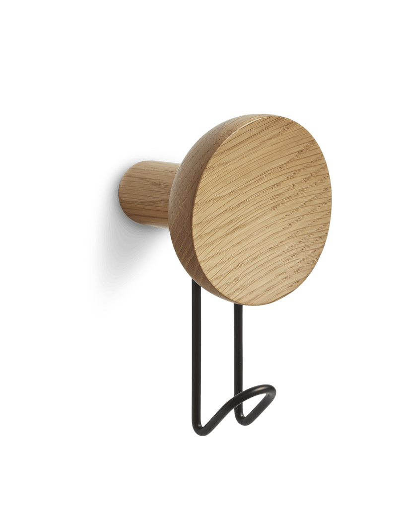 Around Wall Hanger - Set of 2 Accessories Woud Large Oak/Black Metal 