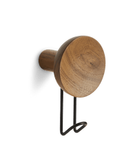 Around Wall Hanger - Set of 2 Accessories Woud Large Walnut/Black Metal 