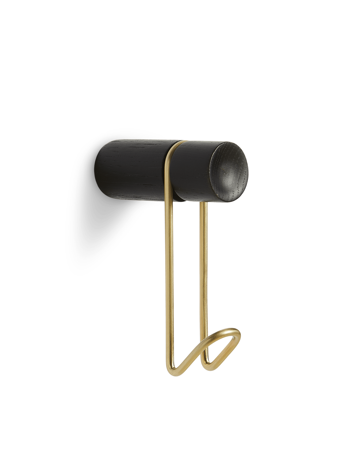 Around Wall Hanger - Set of 2 Accessories Woud Small Black/Satin Brass Metal 