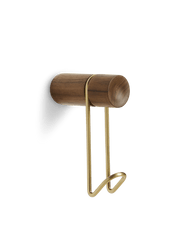 Around Wall Hanger - Set of 2 Accessories Woud Small Walnut/Satin Brass Metal 