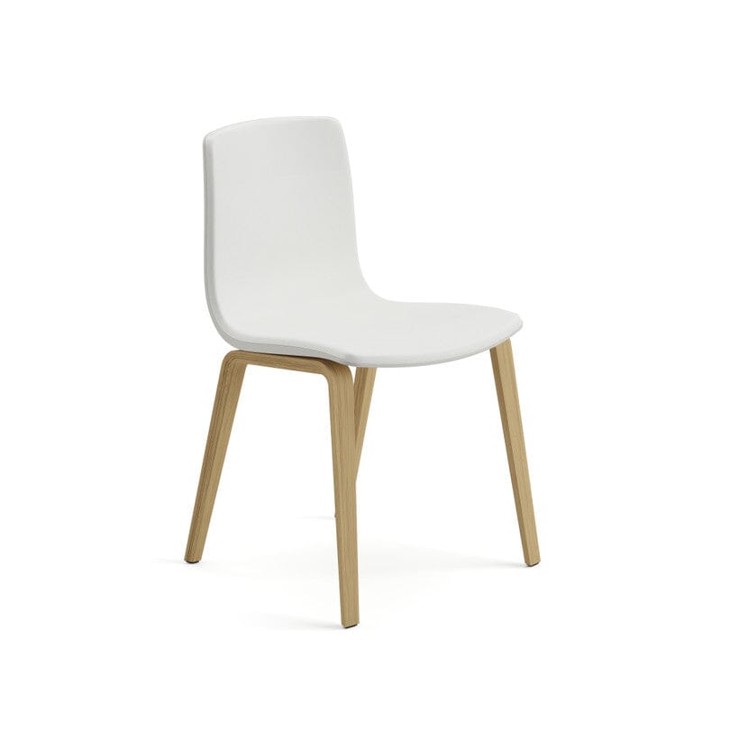 Aava 02-4 Wood Legs Polypropylene Chair With Front Face Upholstery Chairs Arper 