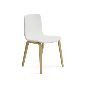Aava 02-4 Wood Legs Polypropylene Chair With Front Face Upholstery Chairs Arper 