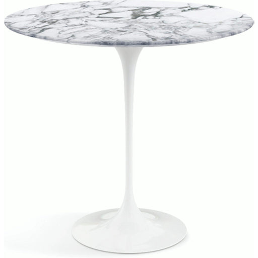Saarinen Side Table - 22” Oval side/end table Knoll White Arabescato marble, Satin finish 