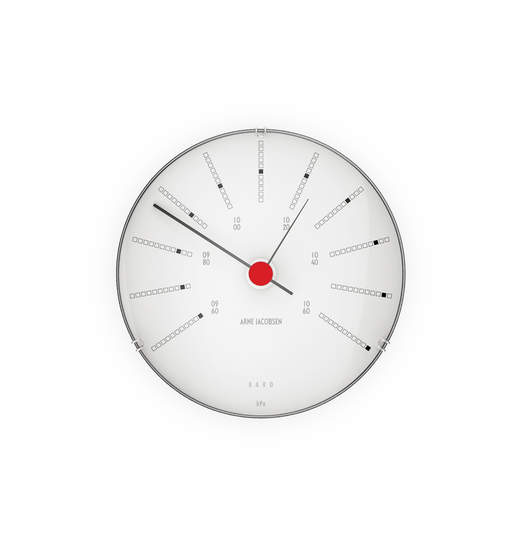 Arne Jacobsen Bankers Barometer in White, front view
