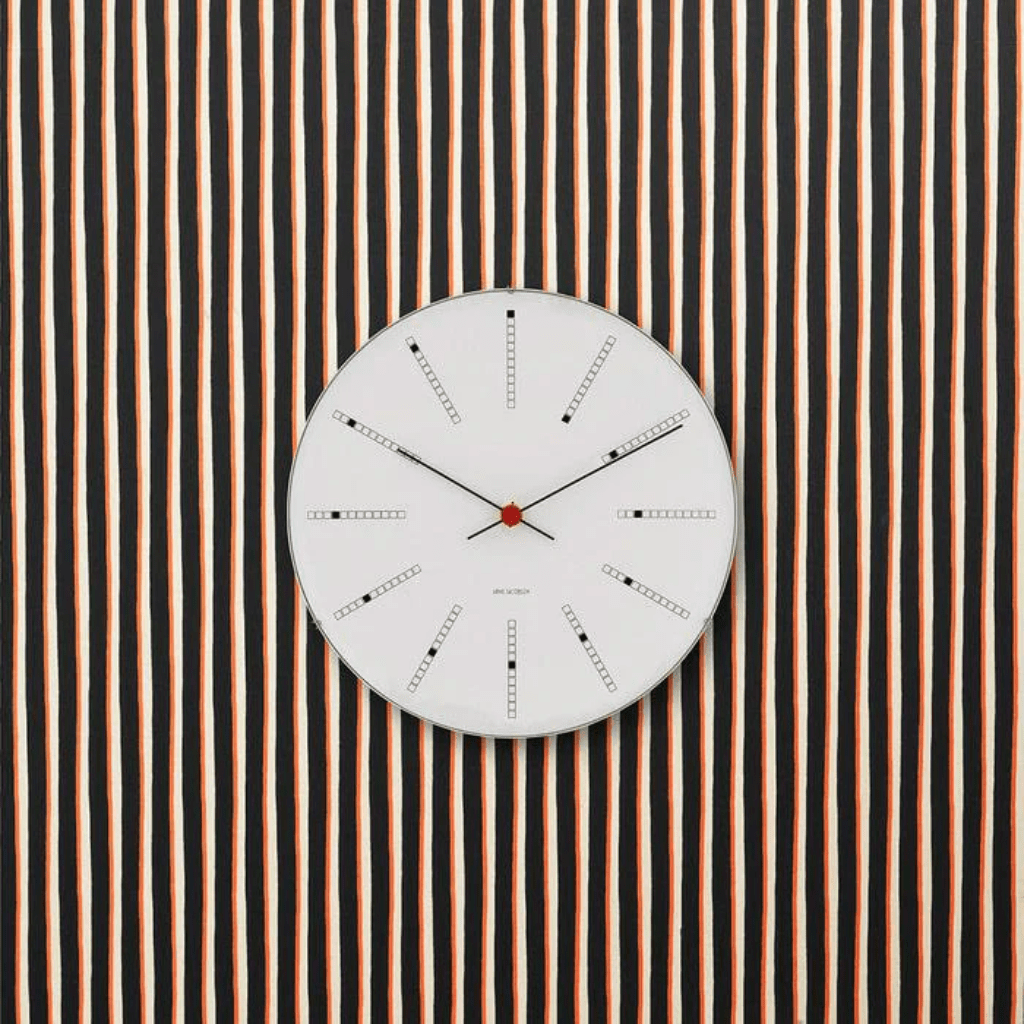 Bankers Wall Clock, 19" Decor Arne Jacobsen 