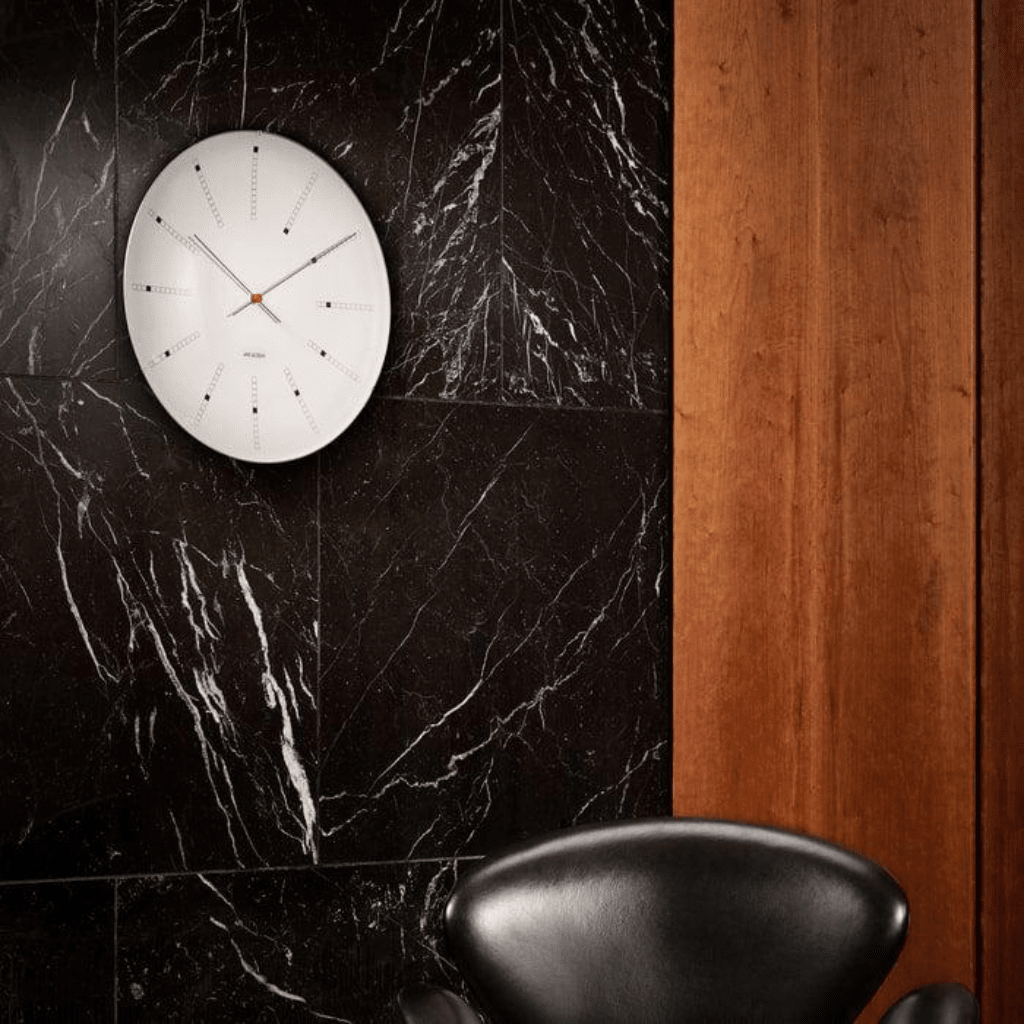 Bankers Wall Clock, 19" Decor Arne Jacobsen 