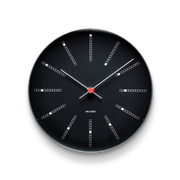 Arne Jacobsen Bankers Wall Clock in Black, Large, front view