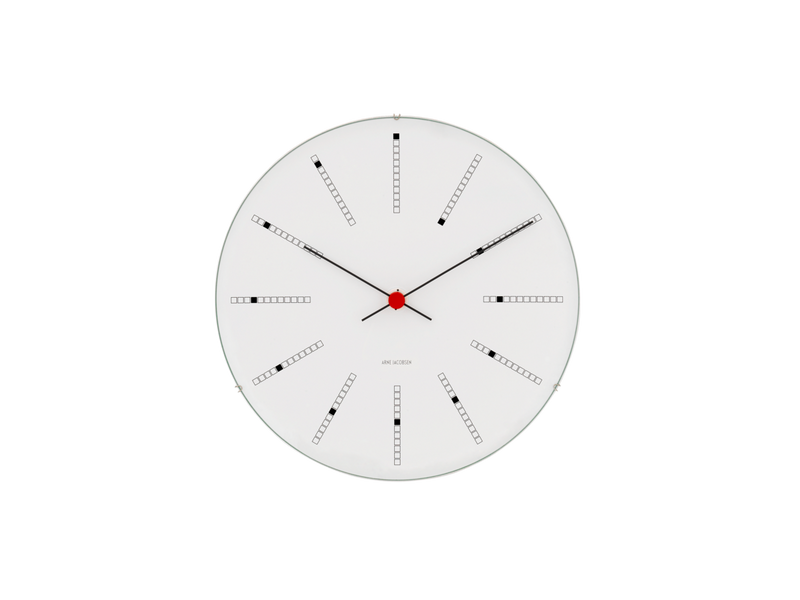 Arne Jacobsen Bankers Wall Clock in White, Small, front view
