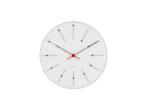 Arne Jacobsen Bankers Wall Clock in White, Small, front view