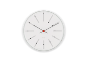 Arne Jacobsen Bankers Wall Clock in White, Medium, front view