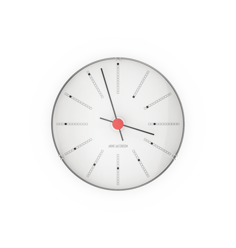 Arne Jacobsen Bankers Wall Clock in White, Extra Small, front view