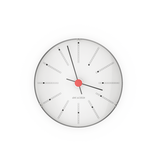 Arne Jacobsen Bankers Wall Clock in White, Extra Small, front view