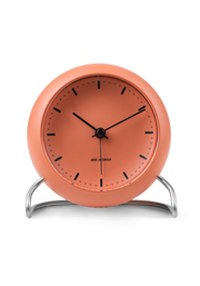 Arne Jacobsen City Hall Table Clock in Pale Orange, front view