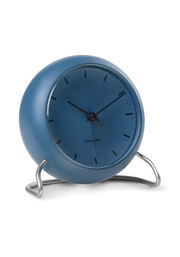 Arne Jacobsen City Hall Table Clock in Stone Blue, angled view