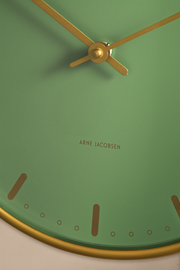 Arne Jacobsen City Hall Wall Clock in Green, dial and case detail