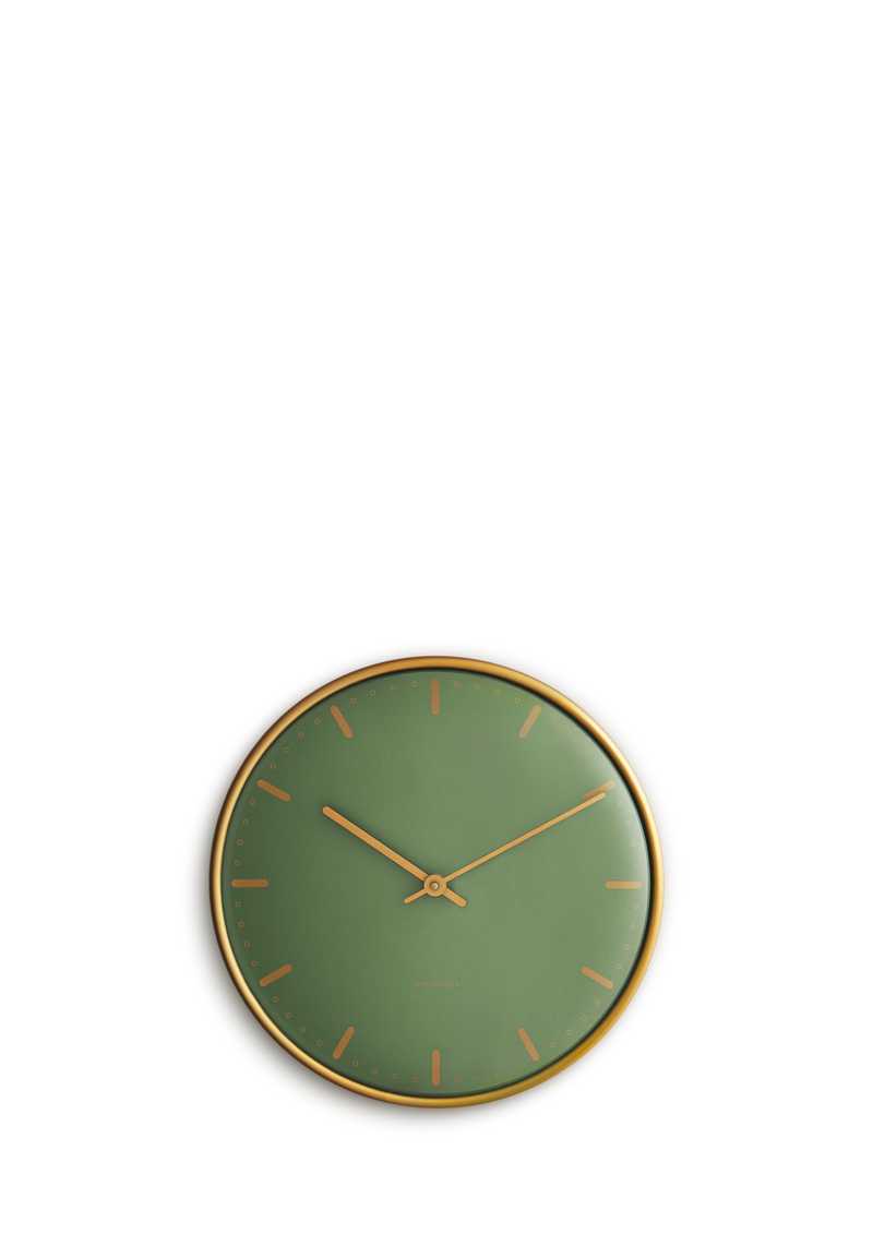 Arne Jacobsen City Hall Wall Clock in Green, Medium, front view