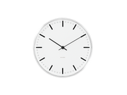 Arne Jacobsen City Hall Wall Clock in White and Black, Small, front view