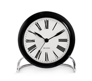 Arne Jacobsen Roman Table Clock in White and Black, front view