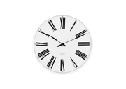 Arne Jacobsen Roman Wall Clock in White and Black, Medium, front view