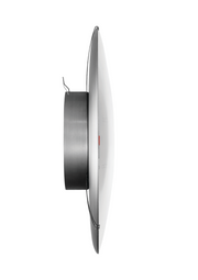Arne Jacobsen Roman Wall Clock in White and Black, angled view