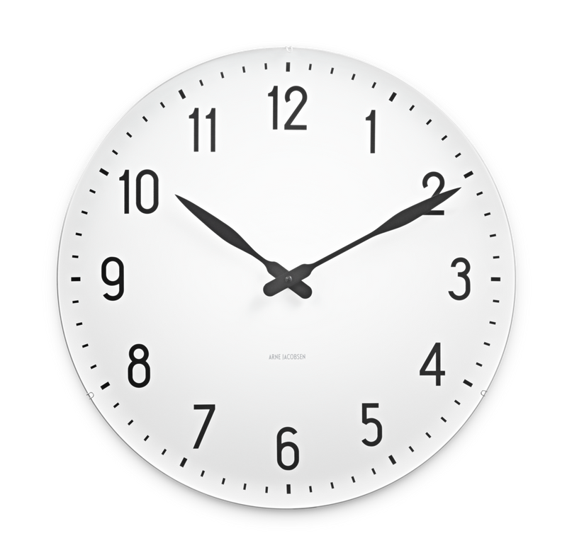 Arne Jacobsen Station Wall Clock in White, Extra Large, front view