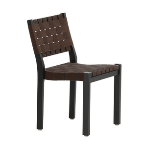 Chair 611 Chairs Artek Black Lacquered / Black-Brown Webbing 