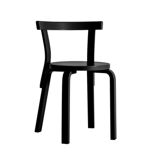 Chair 69 Side/Dining Artek Black Lacquered Legs, Seat and Back 