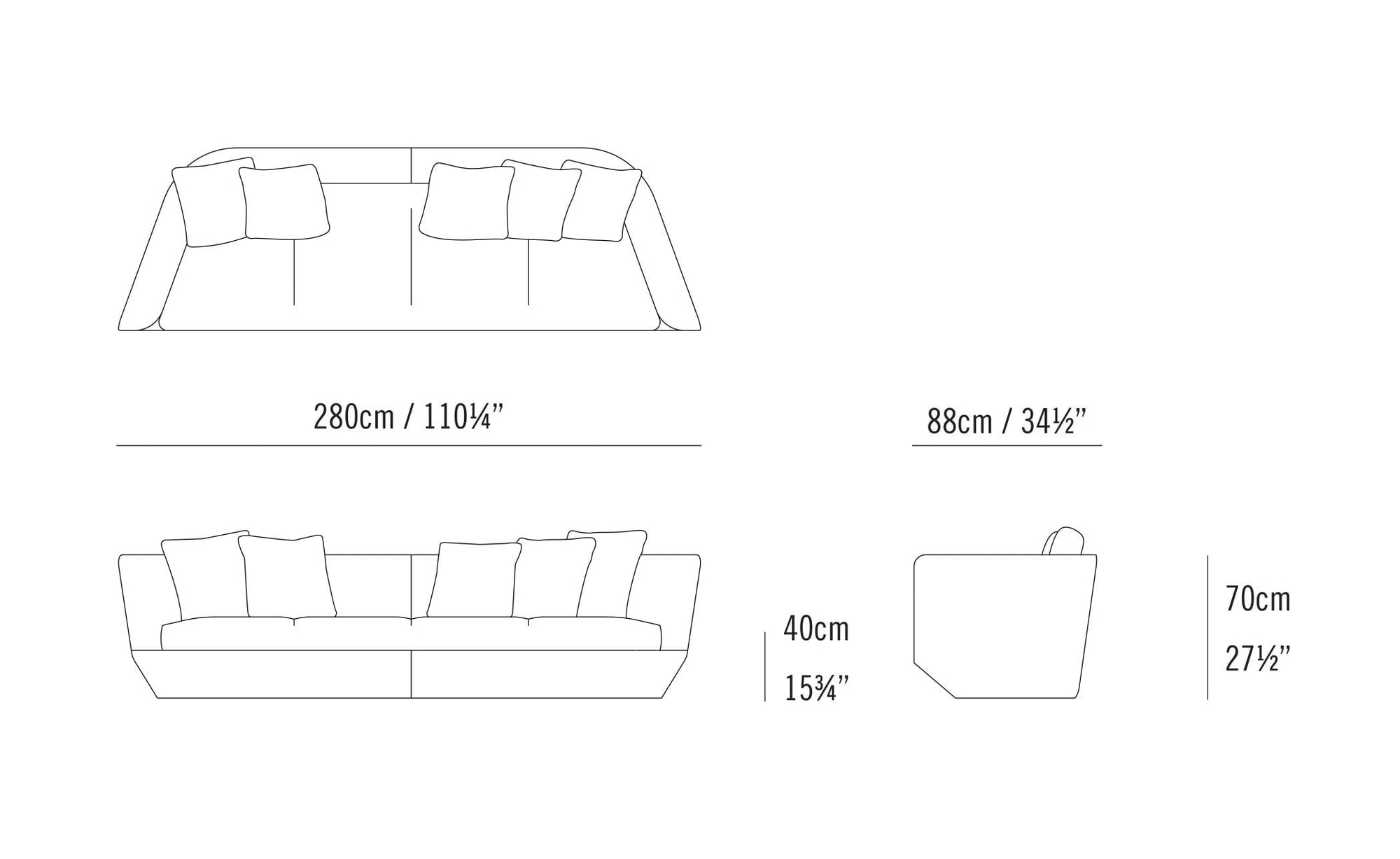 Aura 280 Four Seat Sofa sofa Bensen 