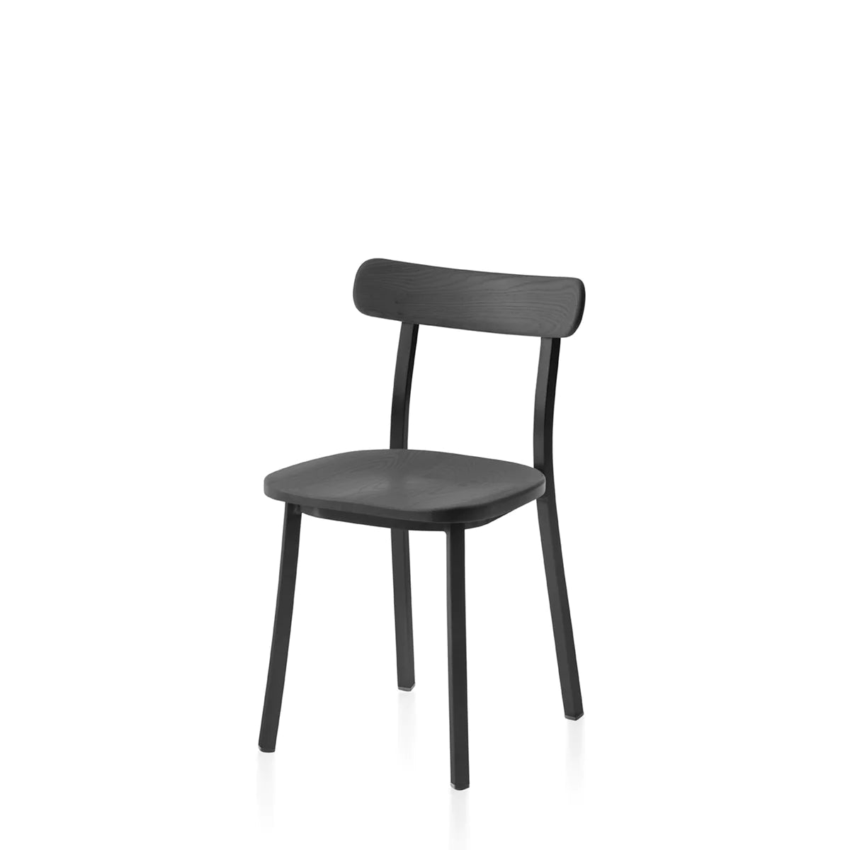 Emeco Utility Side Chair Chair Emeco Powder Coated Black with Dark Ash Seat & Back 