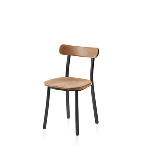 Emeco Utility Side Chair Chair Emeco Powder Coated Black with Oak Seat & Back 