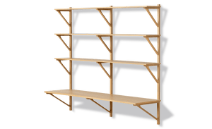 BM29 Shelf With Desk 2-Wide Shelf Fredericia Oak Lacquered 