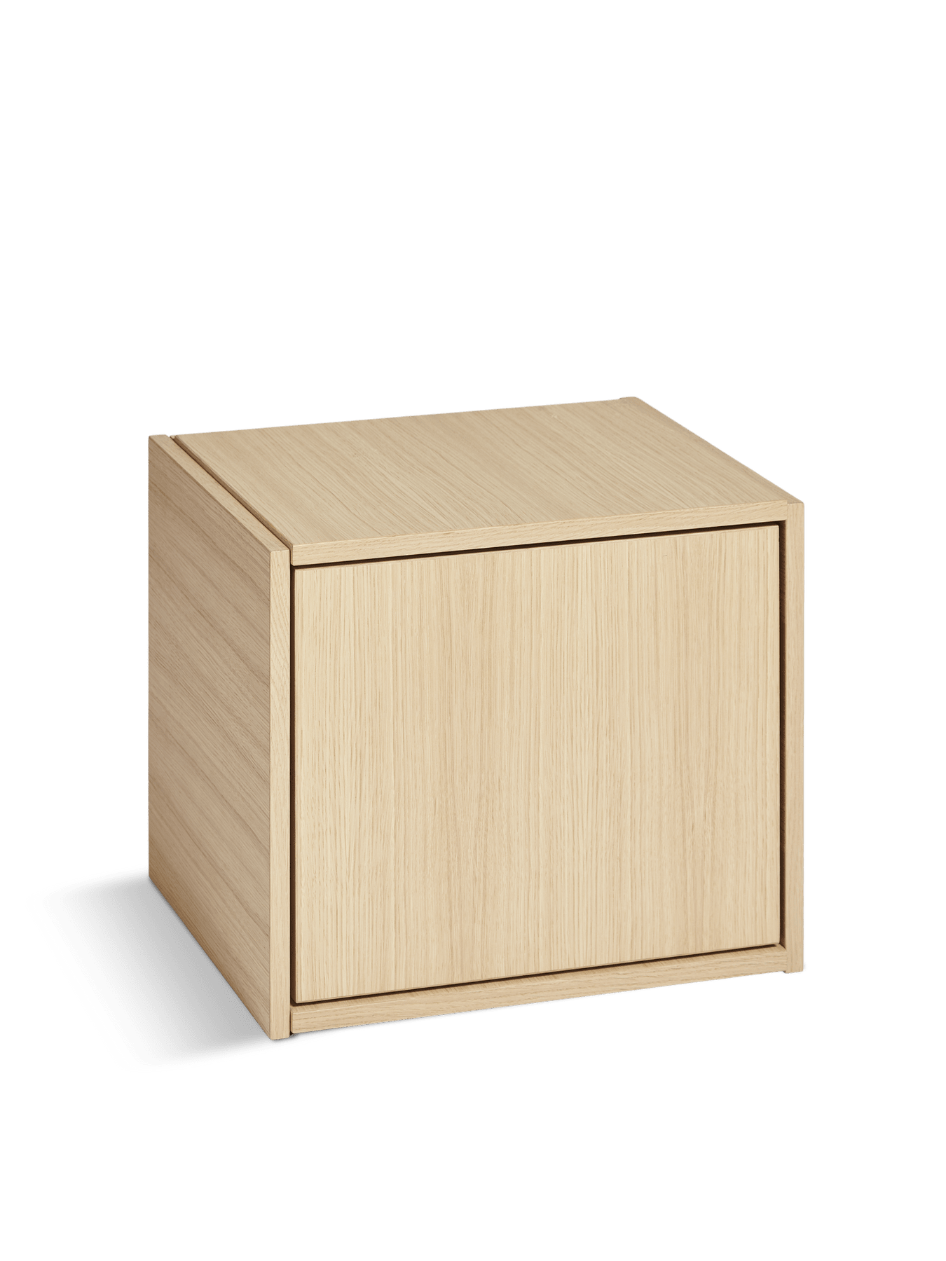 Bricks Cube storage Woud Cube (Door Left) White Pigmented Oak 