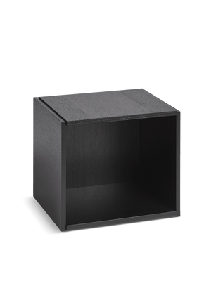Bricks Cube storage Woud Cube (Open) Black Painted Oak 