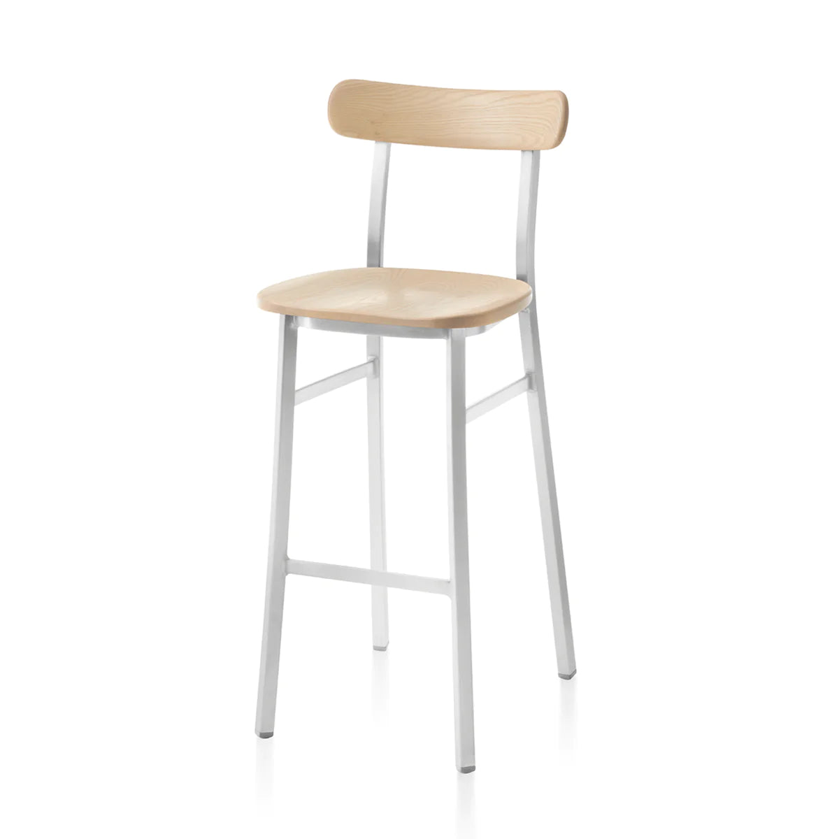 Emeco Utility Stool Chair Emeco Bar Height Hand Brushed Accoya