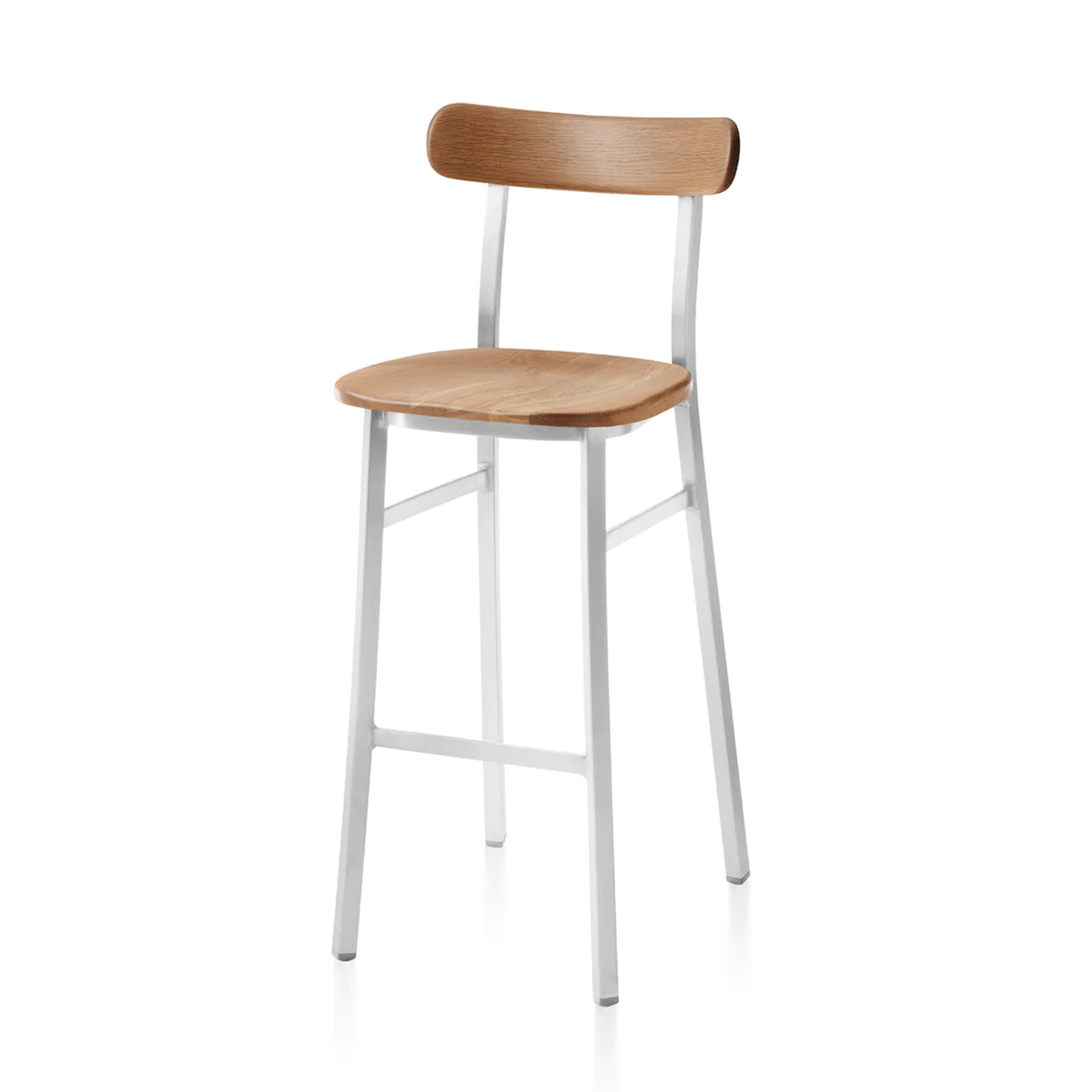 Emeco Utility Stool Chair Emeco Bar Height Hand Brushed White Oak