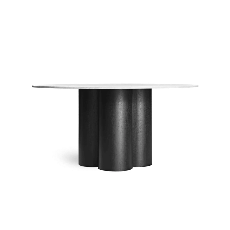 4/4 Round Dining Table Dining Tables BluDot Large Marble / Black on Ash 