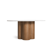 4/4 Round Dining Table Dining Tables BluDot Large Marble / Walnut 