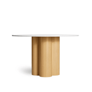4/4 Round Dining Table Dining Tables BluDot Small Marble / White Oak 