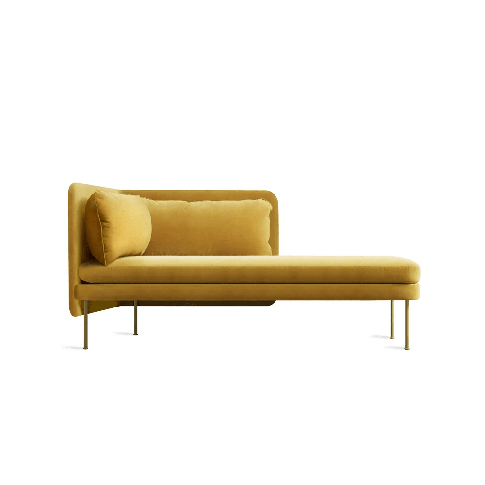 Bloke Chaise Sofa BluDot Ochre Velvet Right Chaise 