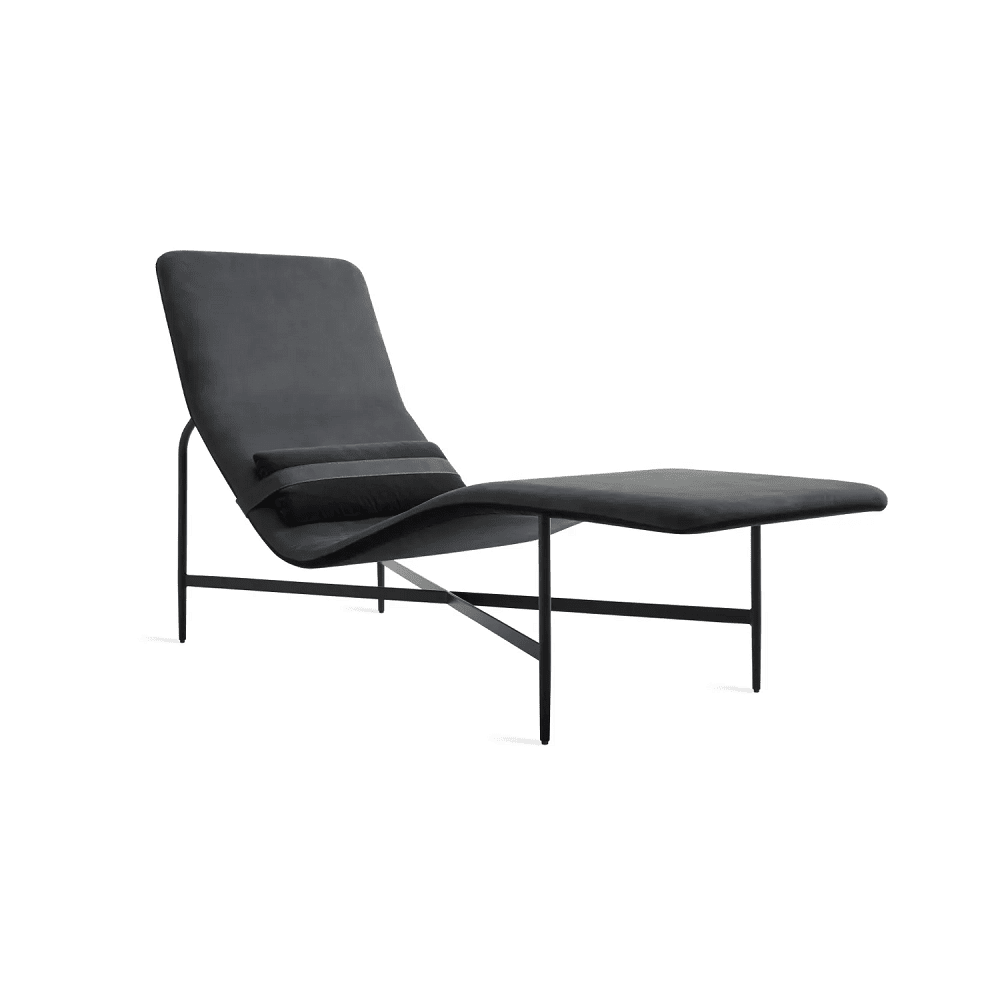 Deep Thoughts Leather Chaise lounge chair BluDot Ink Leather 