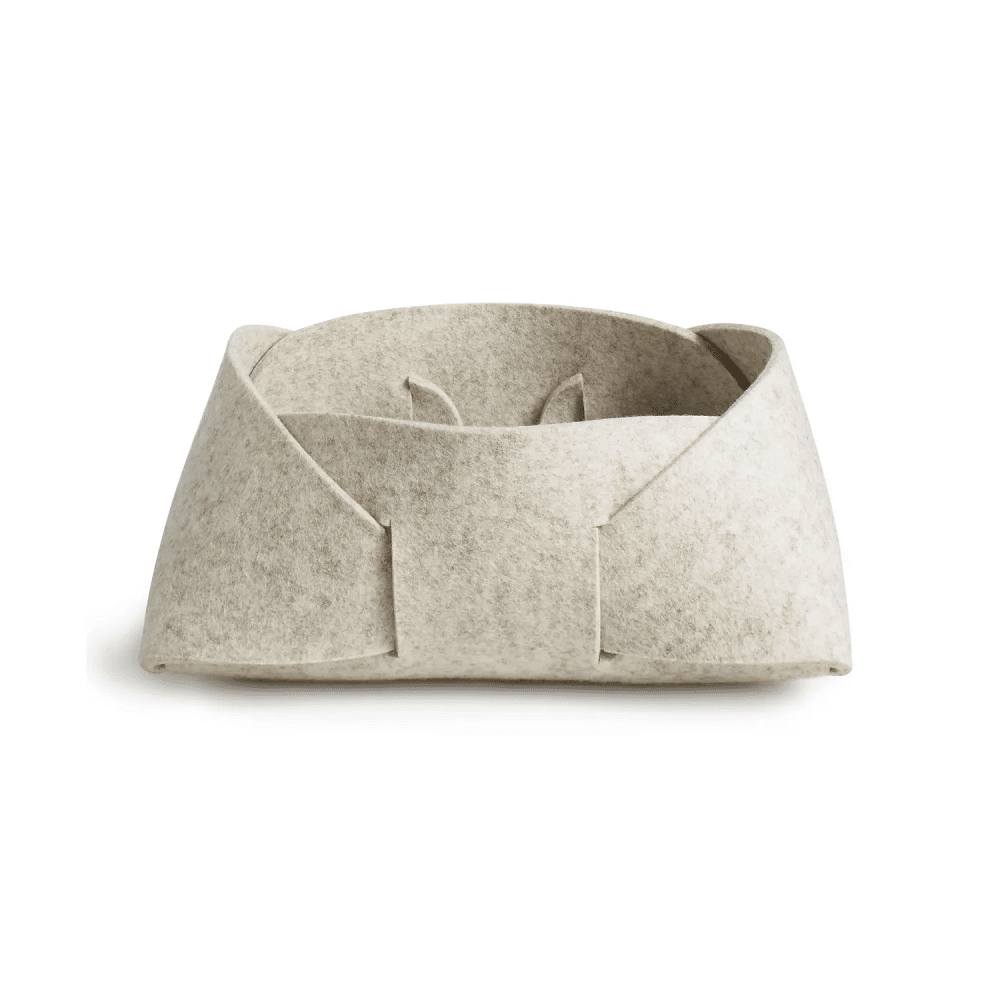 Double Tuck Felt Basket Accessories BluDot Medium - Heathered Off White 