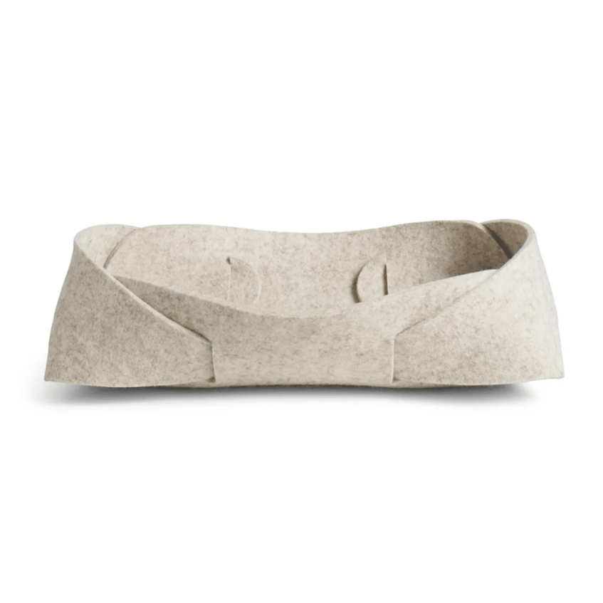 Double Tuck Felt Basket Accessories BluDot Small - Heathered Off White 