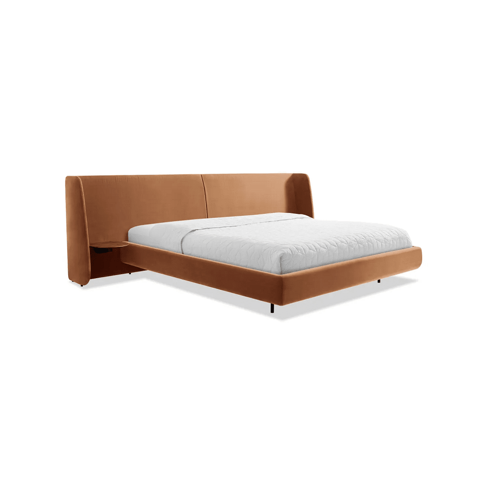 Hunker Bed Beds BluDot King Copper Velvet Walnut