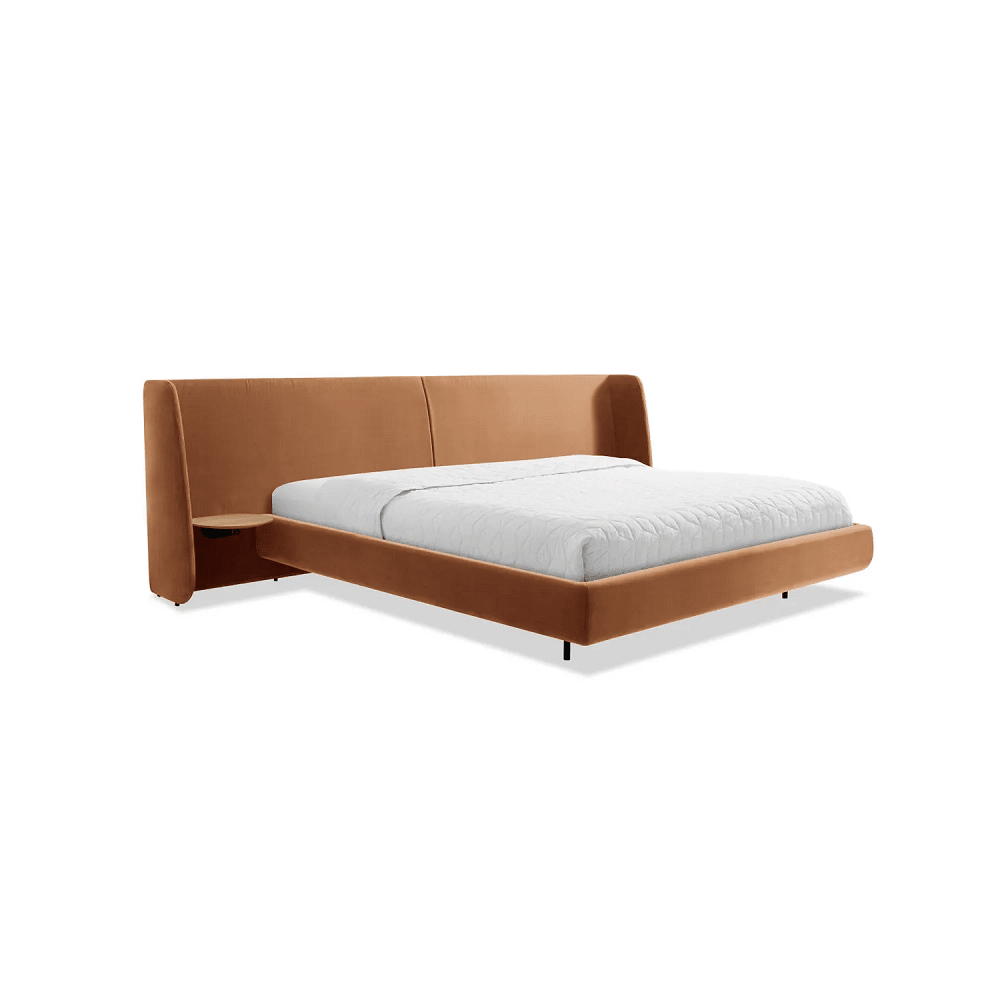 Hunker Bed Beds BluDot King Copper Velvet White Oak