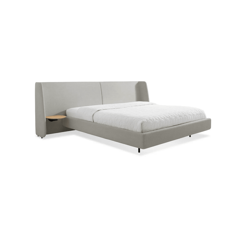 Hunker Bed Beds BluDot King Edwards Light Grey White Oak