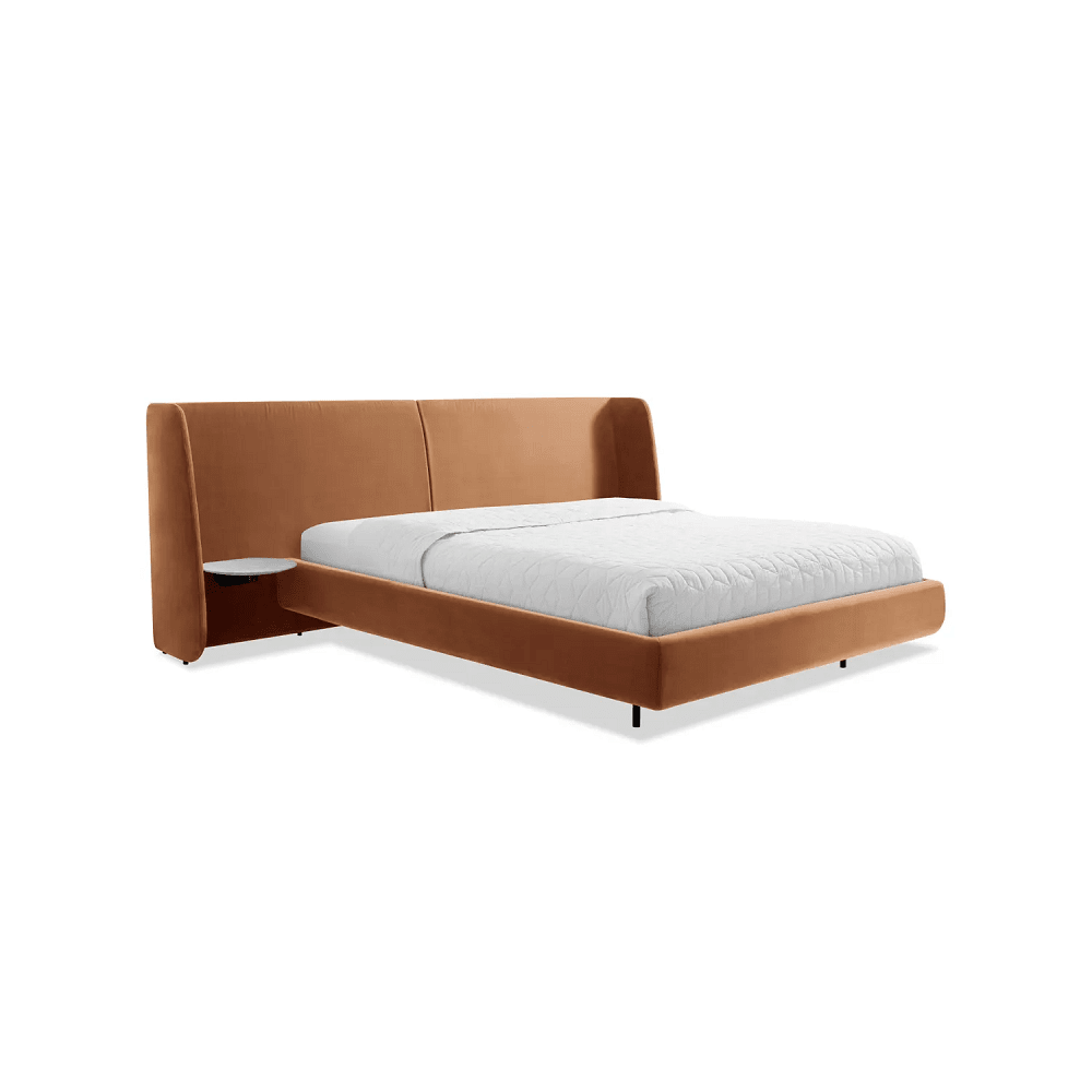 Hunker Bed Beds BluDot Queen Copper Velvet Marble