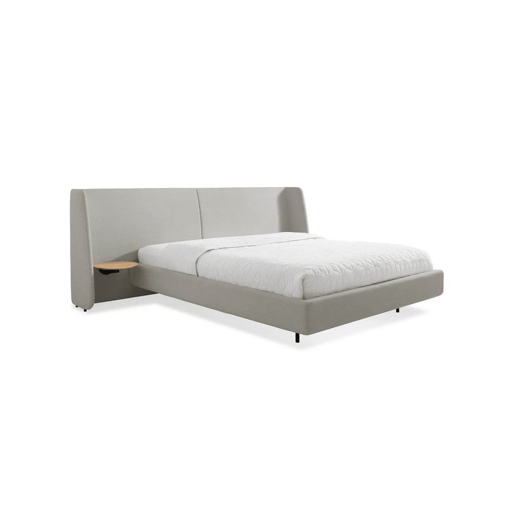 Hunker Bed Beds BluDot Queen Edwards Light Grey White Oak