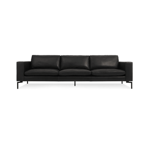 New Standard 104" Sofa Sofa BluDot Granite Leather/Black Legs 