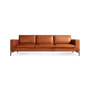 New Standard 104" Sofa Sofa BluDot Toffee Leather/Black Legs 