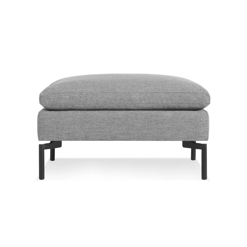 New Standard Ottoman ottomans BluDot Spitzer Grey - Black Legs 